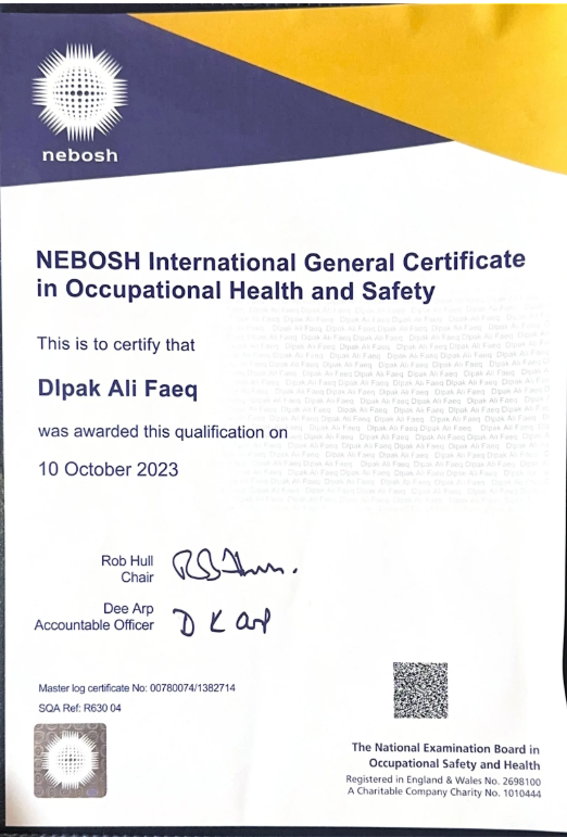 NEBOSH Certificate